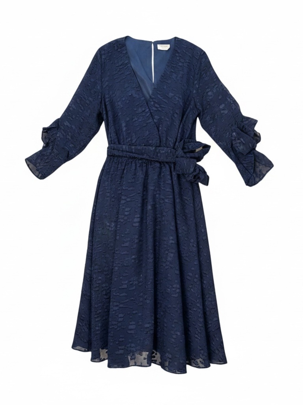 Showpo Navy Textured Wrap Mini Dress - Picture 2 of 2
